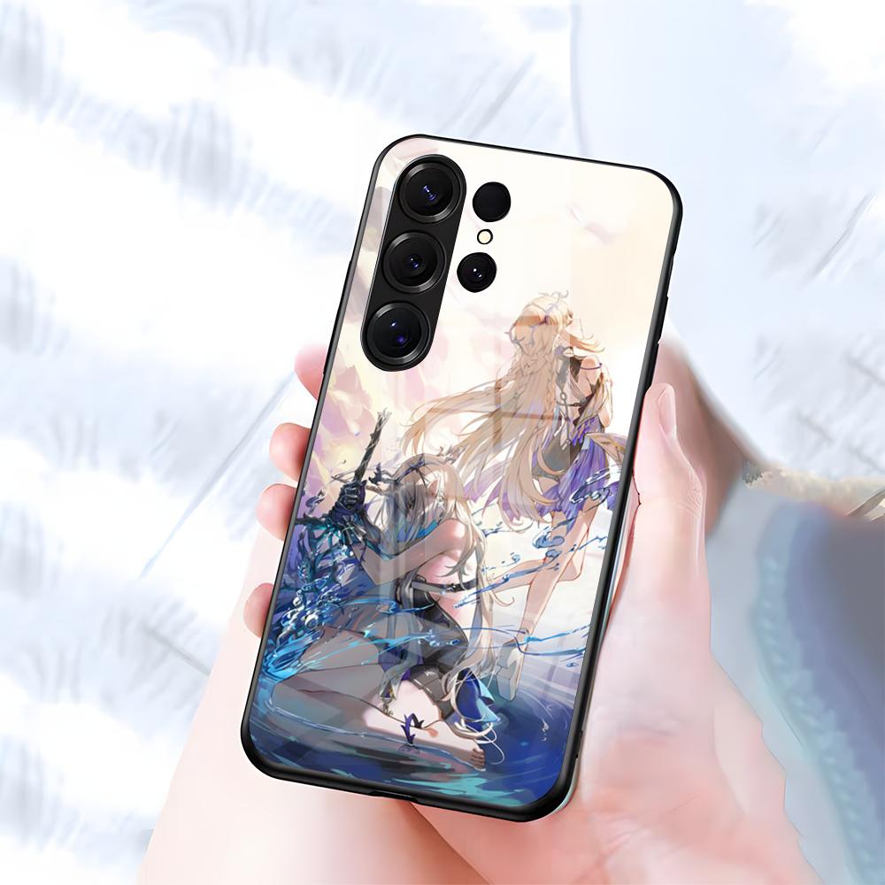 

Милый Чехол для Телефона Cartethyia Wuthering Waves Для Samsung S26 S25 S24 FE S23 S22 S21 Plus S20 Ultra Note20Ultra Черная Стеклянная Крышка Galaxy S24 plus