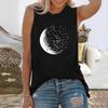 Seeyoushy Moon Print Funny Women T-shirt Sleeveless Vintage Summer Tee Shirt Femme Harajuku Shirt for Women Summer Tops Clothes