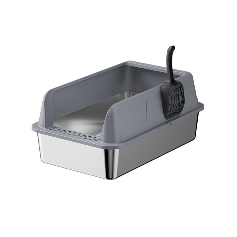 Stainless Steel Top-Entry Cat Litter Box, Anti-Splash Design