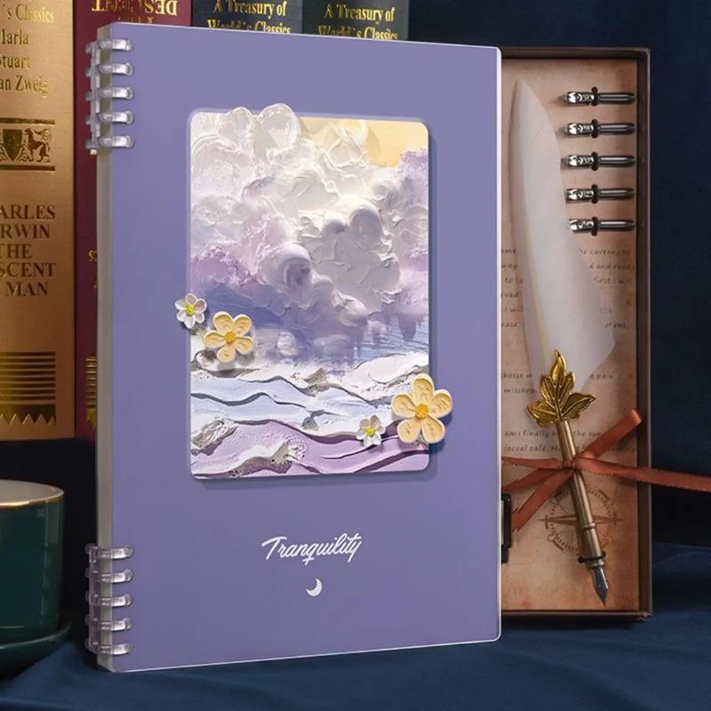 Oil Painting Loose-Leaf Notebook A5 80 Sheets Note Book Detachable Notepad Student Stationery Office Supplies