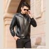 Fall Baseball Collar Black Leather Men's Boyfriend Explosion Thin Men's Baseball Jacket