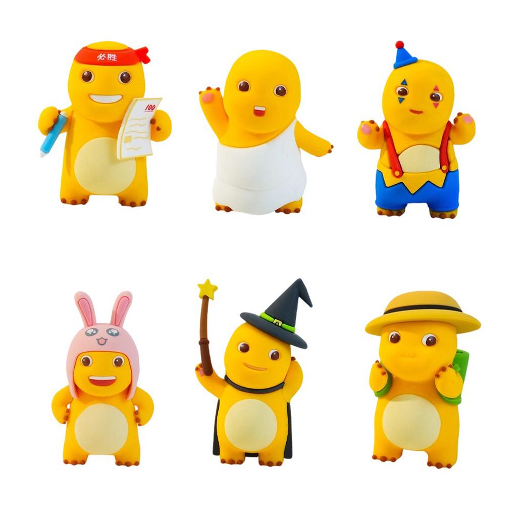 6PCS Milkosaurus Dinosaur, Cute Cartoon Yellow Dinosaur Model, Suitable For Home Decoration, Suitable For Party Animation Gift Toys (random Delivery)