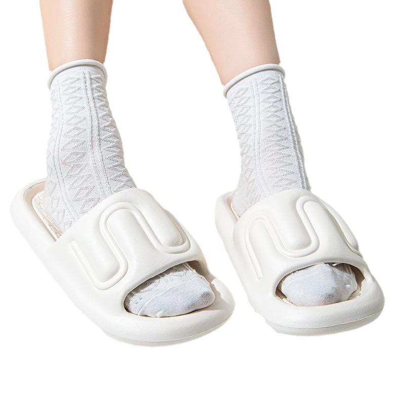 Damen- und Herren-Sommer-Rutschfeste Indoor-Badezimmer-Slipper - Kackhaufen-Emoji-Design.