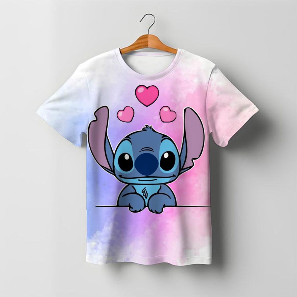 Camiseta Kawaii de Stitch para Niña Ropa de Niña Ropa para Niños Pequeños Camisetas para Niños 2026 Verano Manga Corta Camisetas de Dibujos Animados para Niños Niños