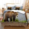 Druck Bettbezug 2 Stück Kissenbezug Bär Schlafzimmer Set Bettwäsche 2/3 Stück Bettüberwurf Set Tierische Serie Doppelbettwäsche 100% Polyester