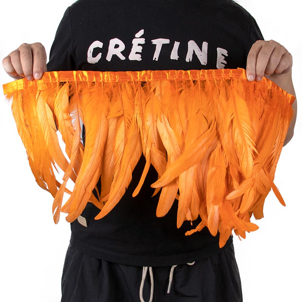 2Meters Colorful Rooster Tail Feathers Trim 25-30Cm /10-12Inches Pheasant Feather Fringe Ribbon For Carnival Plumes Decoration