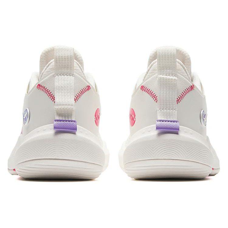 Anta Cushioning Slip Resistant Low top Basketball Shoes Men's White Pink 112421607-1