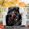 Coperta a Tema Stampata con Motivi di Moto da Fuoristrada - Perfetta per Divano, Letto, Viaggi e Uso Esterno | Lavabile in Lavatrice, Accogliente e Resistente.