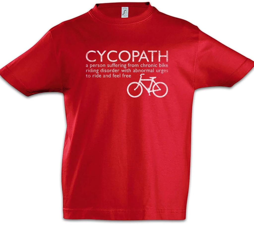 Cycopath Kids Boys T-Shirt Fun Bicycle Bike Psychopath Cyclist-