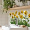 Frisches Blumendekor Spülbereich Hintergrundwand Aufkleber Badezimmer Wanddekoration Selbstklebend Abnehmbar Wasserdicht Kreativer Aufkleber