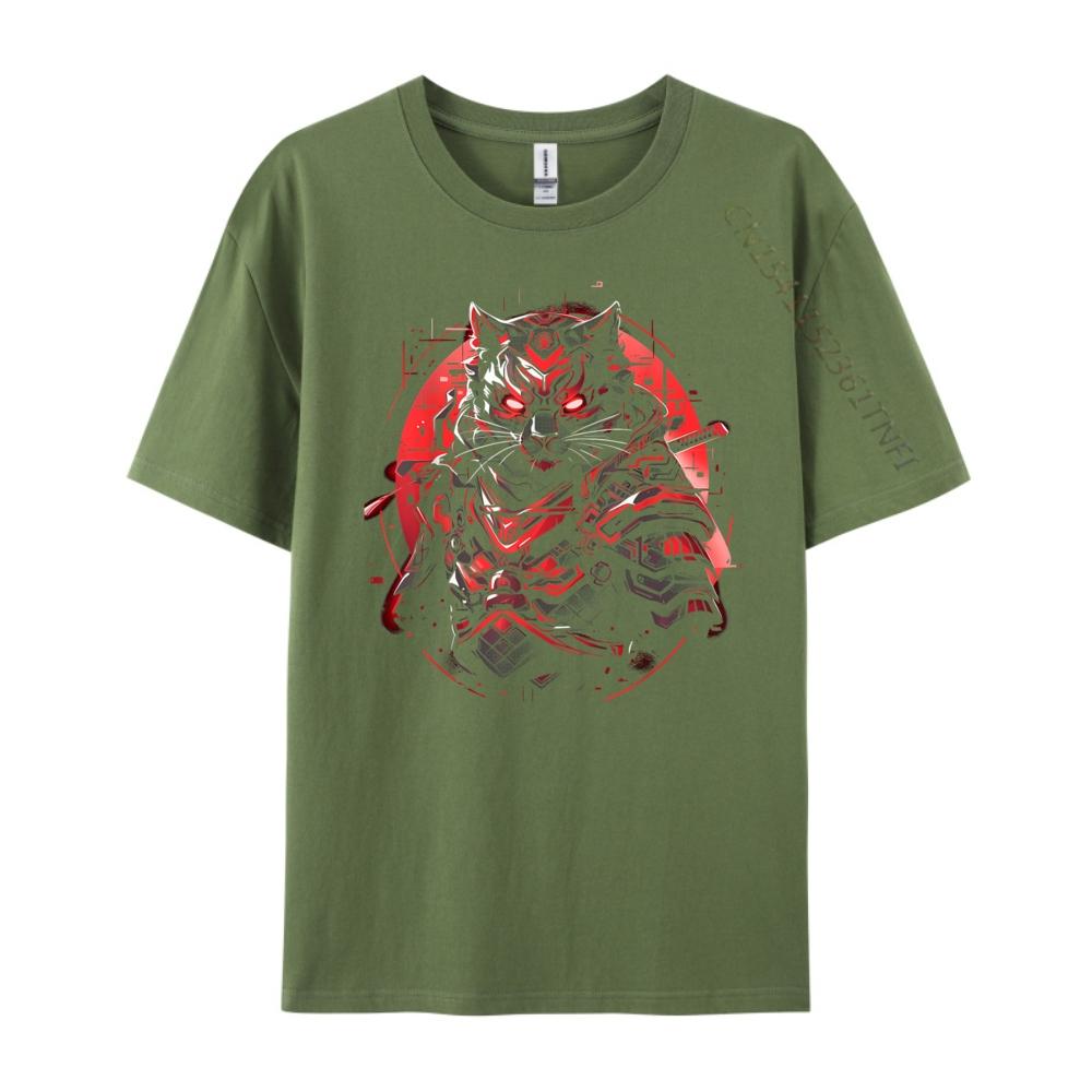 Cat Samurai Ninja Cat Samurai Art Ukiyo E Streetwear Vintage 4TH of July Street Wear T Shirt New Shirts And TShirts EU SIZE