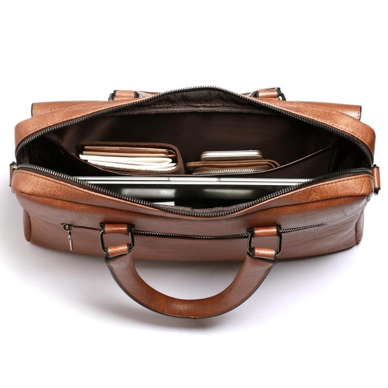 WEIXIER Business Shoulder Bag Men's Messenger Bag Vintage Faux Leather Crossbody Bag… More