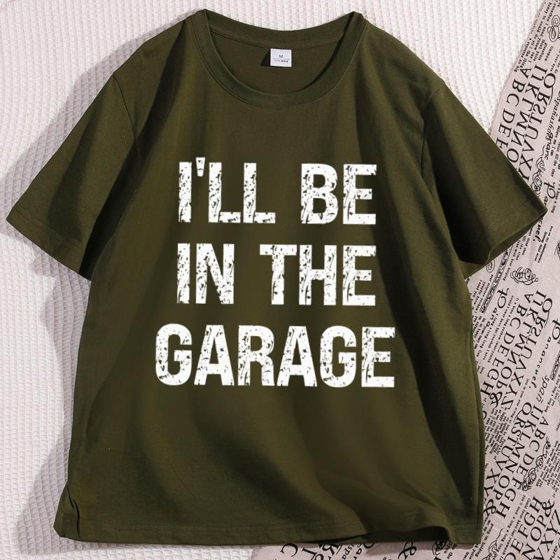 Funny Fathers Day Gift Tshirt Papas Garage Tshirt Mechanic Tee Dad Husband T Shirt Ill Be in The Garage Uncle Clothes Tops