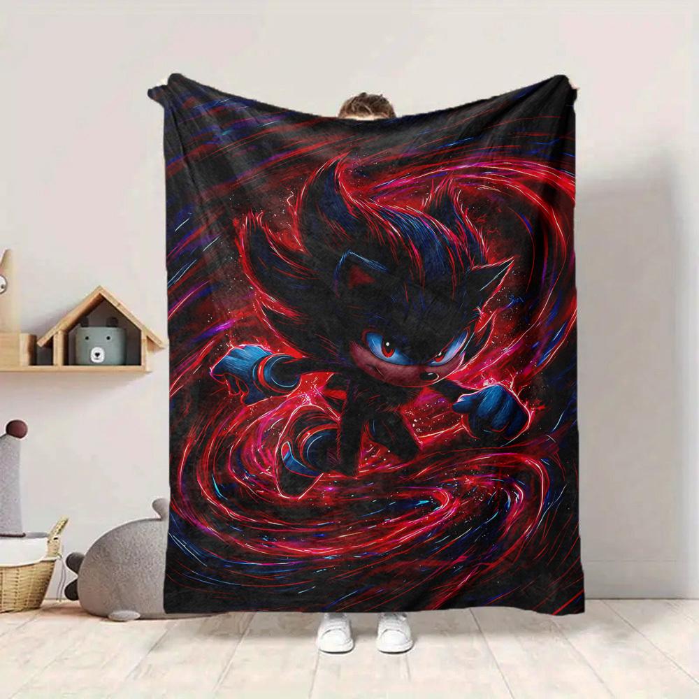 1 stuks Shadow Sonic Flanellen Deken, Zacht Huidvriendelijk met Digitale Print, Diverse Maten Verkrijgbaar voor Familie, Vrienden, Verjaardag