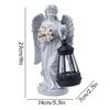 Solar Angels for Cemetery Resin Outdoor Charming Sculpture Decorative Memorial Flower Angel Statue for Patio Porch Front Yard