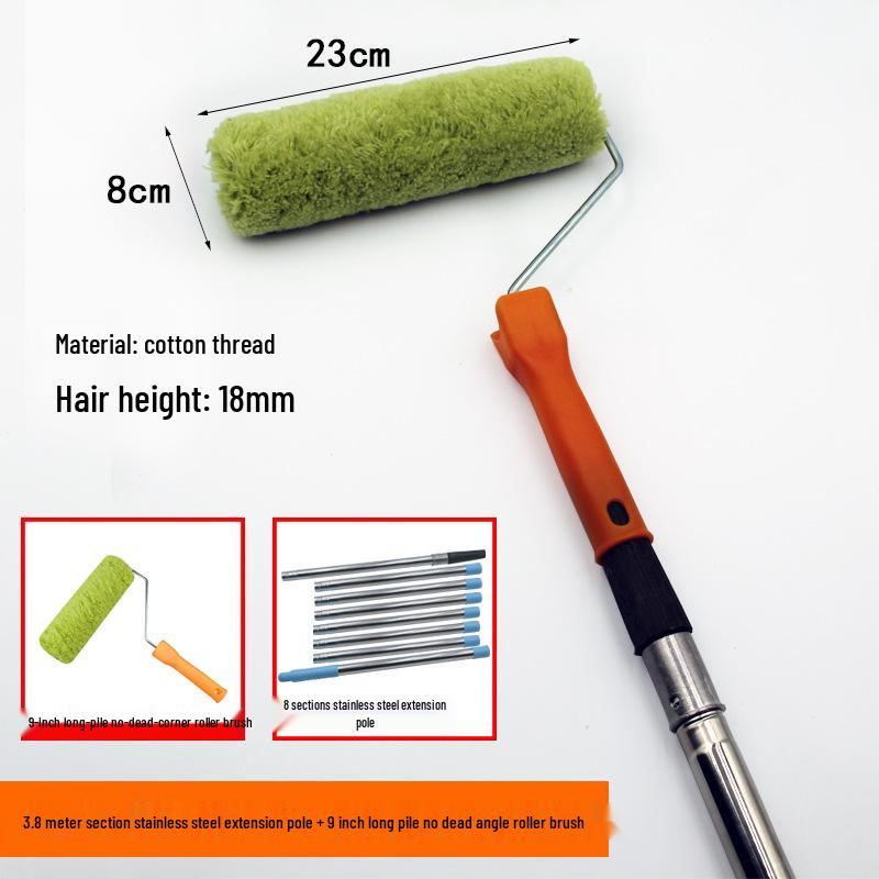 Adjustable Stainless Steel Telescopic Handle Waterproof Paint Roller Brush