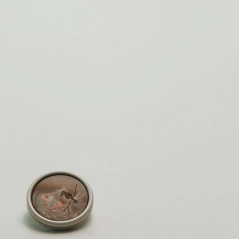 

5 шт. Xiaoxiang Знаменитый Ветер Птица Узор Металлическая смола Пуговица Костюм Универсальная пуговица Куртка Кожаное пальто Пуговица 4 #[branch bird white edge coffee color] 18mm