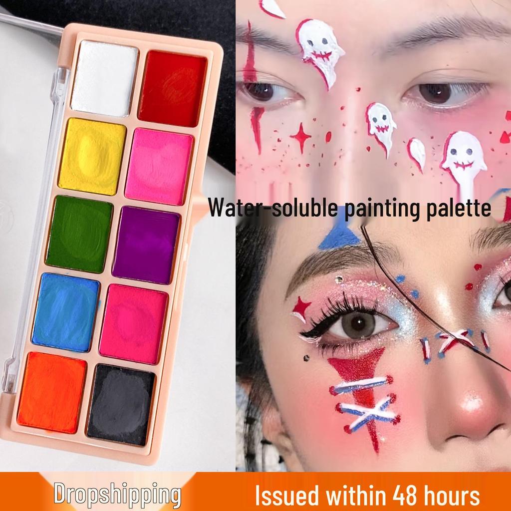 Watercolor Face Paint Palette for Halloween Makeup - Clown, Zombie, Vampire