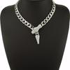 Elegant Short Diamond-Studded Green Snake Head Choker with Adjustable Magnetic Clasp