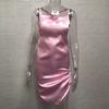 Sexy Dress .Spice Girl Party Style Twist Split Satin Sling V-Neck Evening Dress Women's Strap Open Back Split Mid length