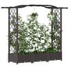 Elevated Planter with Trellis and Hanging Roof Brown 169 X 40 X 125 Cm PP