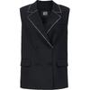 Women's Striped Lapel Double-Breasted Vest Top