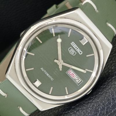 AUTOMATICKÉ VINTAGE SEIKO 5 JAPAN 6309A PÁNSKÉ HODINKY ZELENÝ CIFERNÍK a701226-5