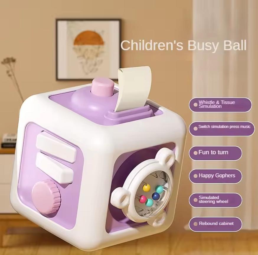 6 in 1 Montessori Educational Toys Sensory Busy Board Baby Practice Skills Drawer Cube  Educational Toys For Girl Boy