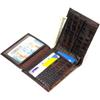 Original Men's Wallet Made of Genuine Textured Leather with Crocodile Embossing CANPELLINI 21784 Dark Brown