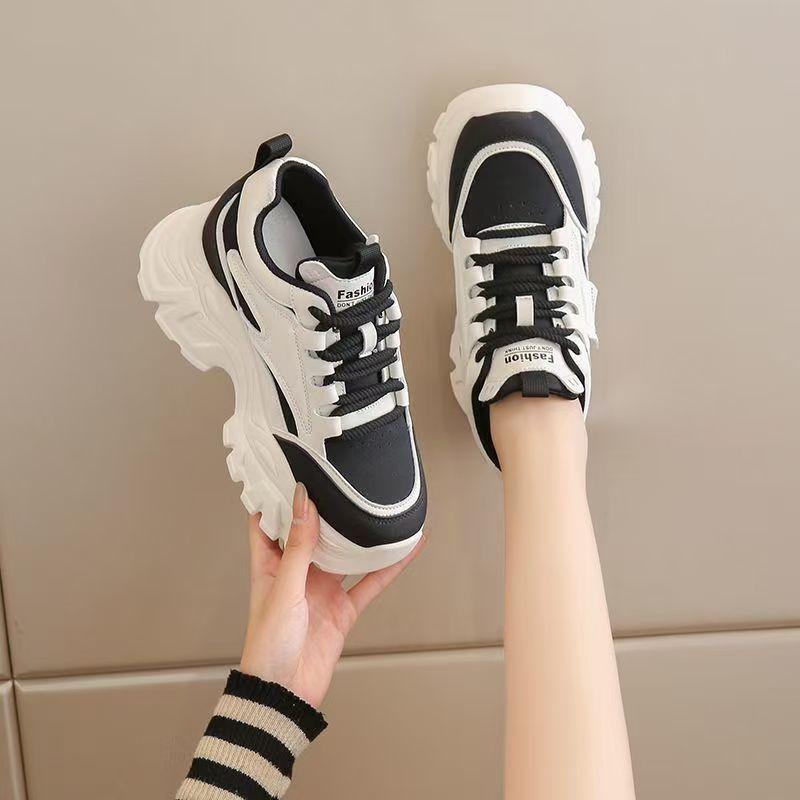 Damen Schuhe mit innerer Erhöhung 2025 Damen neue kleine Herbst dicksöhlige erhöhende lässige Dad Sportschuhe 8cm Muffin
