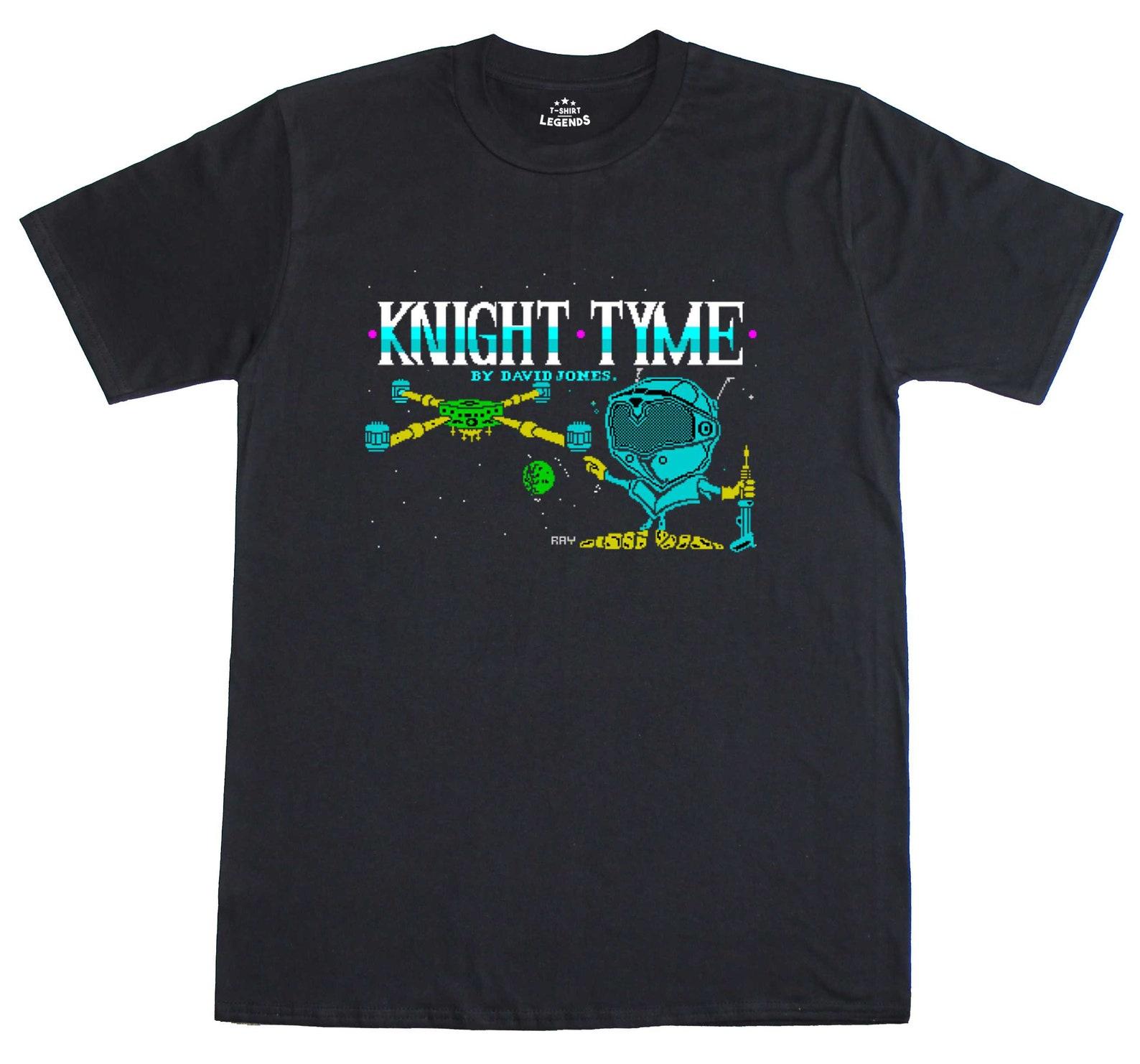 Knight Tyme Loading Screen 8 Bit Spectrum 48k Magic Knight Retro T-Shirt L