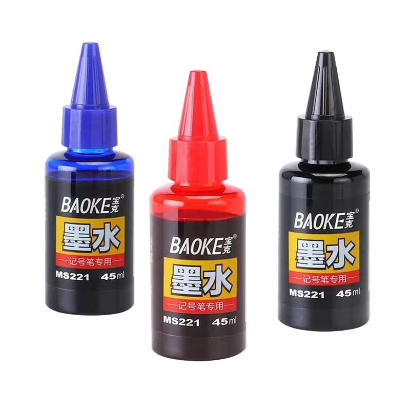 1 Caixa 45ml Tinta para Marcador Permanente, Oleosa, Secagem Rápida, À Prova d'Água e Não Desbota, Não Apagável 3 Cores Líquido de Recarga para Tinta de Marcador