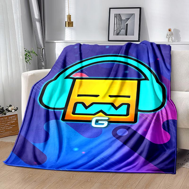 1pc Blanket Geometry Dash1 Print Design, Lightweight Blanket for Sofa, Bed- Soft &Warm, Gift for All Seasons like Christmas, Halloween
