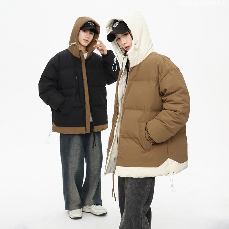 New cotton-padded clothes men's trend cold-proof thickened cotton-padded clothes men's and women's casual loose cotton-padded jackets men's