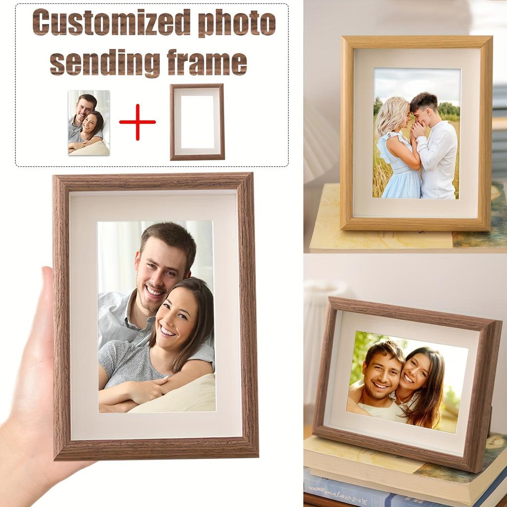 Personalized wooden photo frames, custom photo frame ornaments, simple holiday gifts indoors, commemorate precious memories