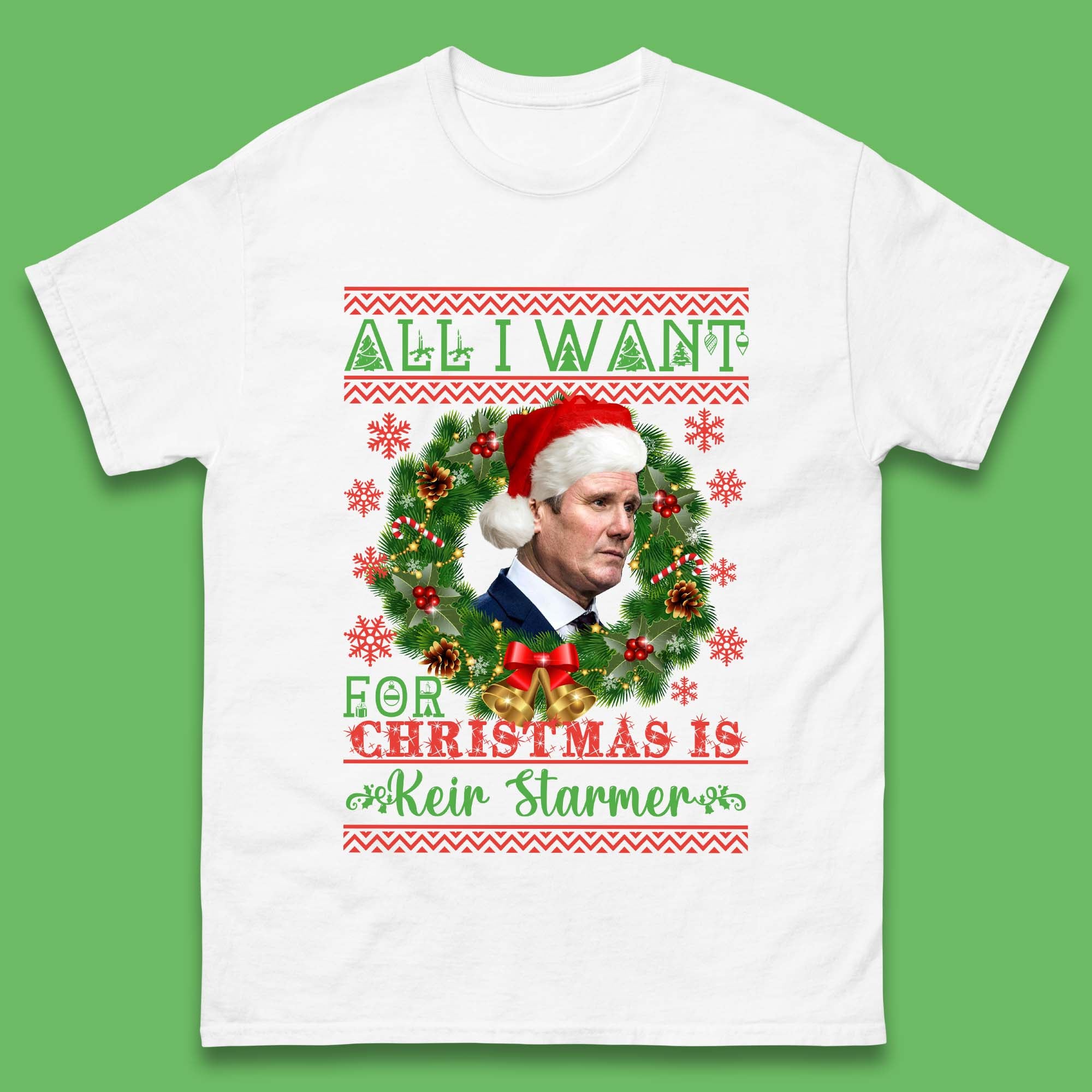 

All I Want for Christmas Is Keir Starmer T-Shirt Womens Tops Tees XL
