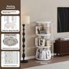 Rotating Bookshelf 360 Display 2/3/4/5 Tier Small Bookshelf for Small Space Floor Standing Bookcase Storage Rack Narrow Book Shelf Organizer