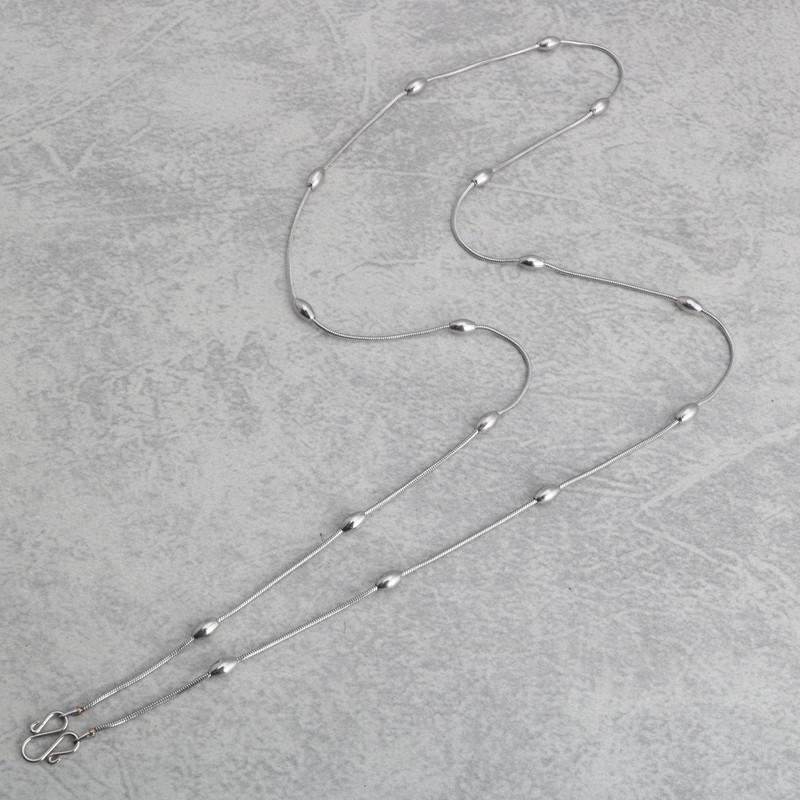 

Унисекс ожерелье из титановой стали с подвеской Будды и цепочкой из змеевидных бусин Chain Length 60cm