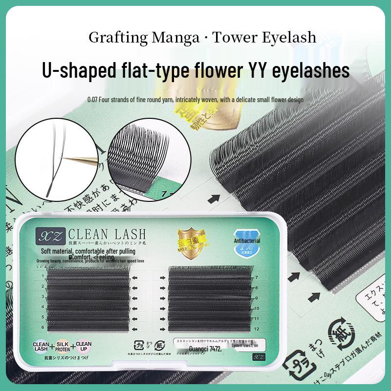 

Y-Shaped YY Eyelashes: 0.07mm Thickness with Soft, Natural Bloom, Precisely Woven for Easy Grafting. 9mm