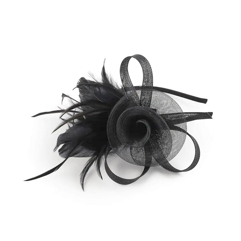 1 Pièce Bandeau Coiffe Plume Ornements de Cheveux Bandeau Élégant pour Femmes Vintage Dames Maille