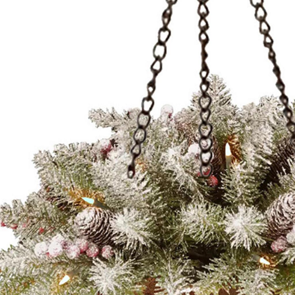 Artificial Christmas Hanging Basket Charm Gift Display Delicate Christmas Decoration for Yard Courtyard Garden Patio Holiday