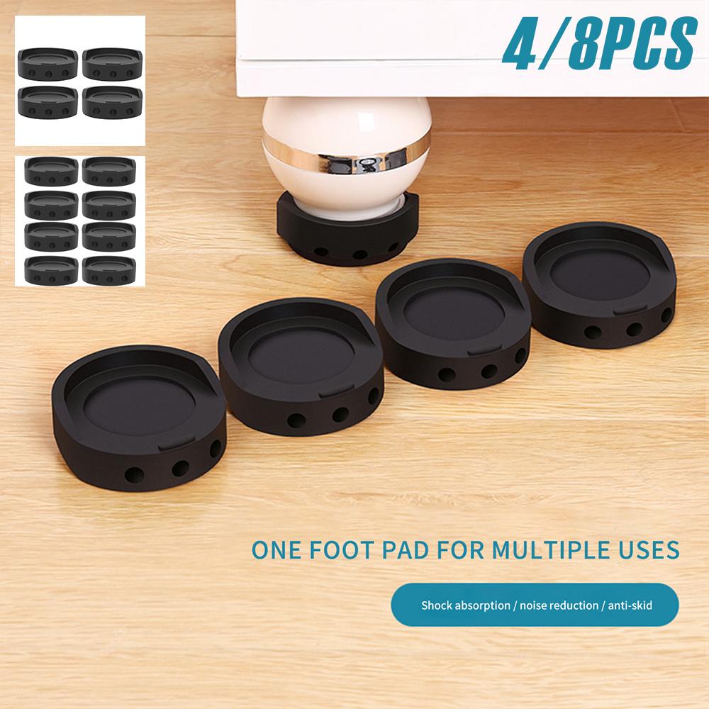 4/8 Stück Antivibrationspads Gummi Stabilisierungsmatte Waschmaschine und Trockner Stoß- und Geräuschdämpfungsmatte Mehrzweck Möbelbeinpolster