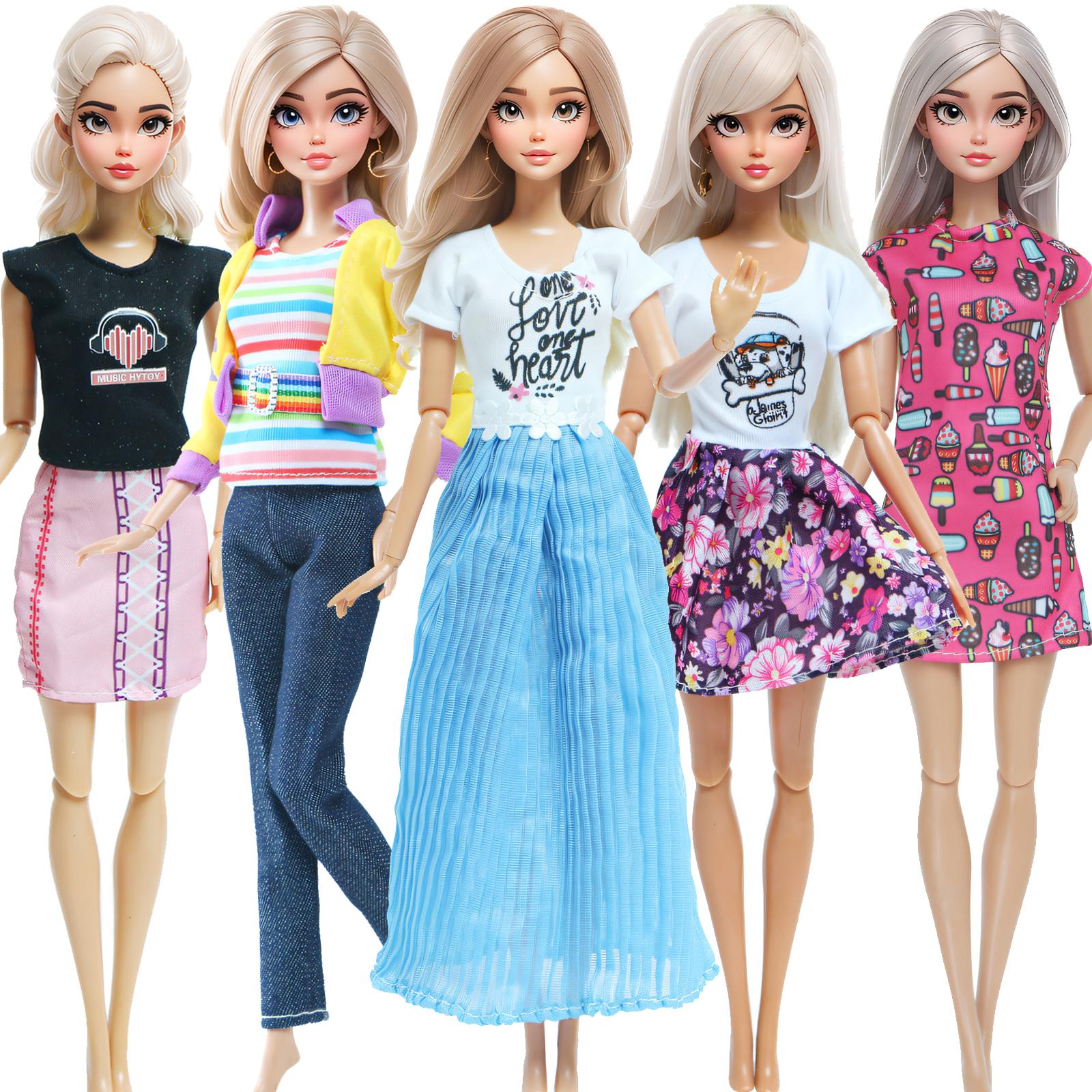 

5 повсякденних нарядів Повсякденний одяг Спідниці Шорти для ляльок Барбі 1/6 11,5 дюймів Класний подарунковий набір для дівчинки Іграшка (Жодних ляльок)