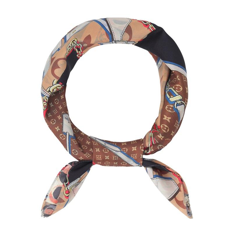 Zhonggao Youpin 2025 new spring, summer and autumn thin headscarf double-sided printed silk scarf square scarf