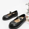 Fashion Women's Fashion Flat Shoes Spring New Round Head Shallow Mouth Metal Buckle A Word with Anti-slip Wear-resistant Single Shoes