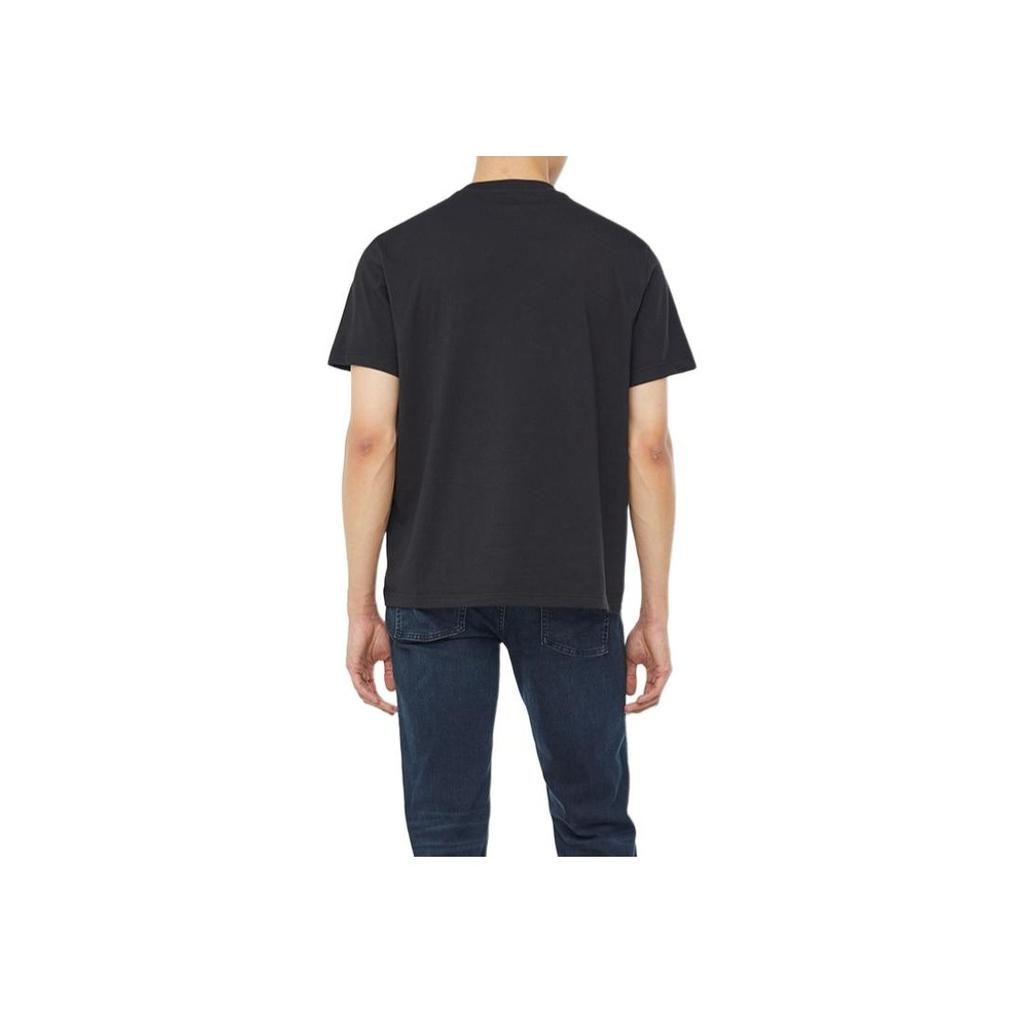 Calvin Klein Letter Logo Regular Fit Casual Crew Neck Short Sleeve T-Shirt Unisex Tops Black 4RAB213-UB1