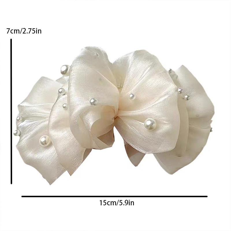 Elegant Pearl Bubble Hair Clip for Woman Temperament Large Shark Clip Fashion Girls Back Head Hair Clamp