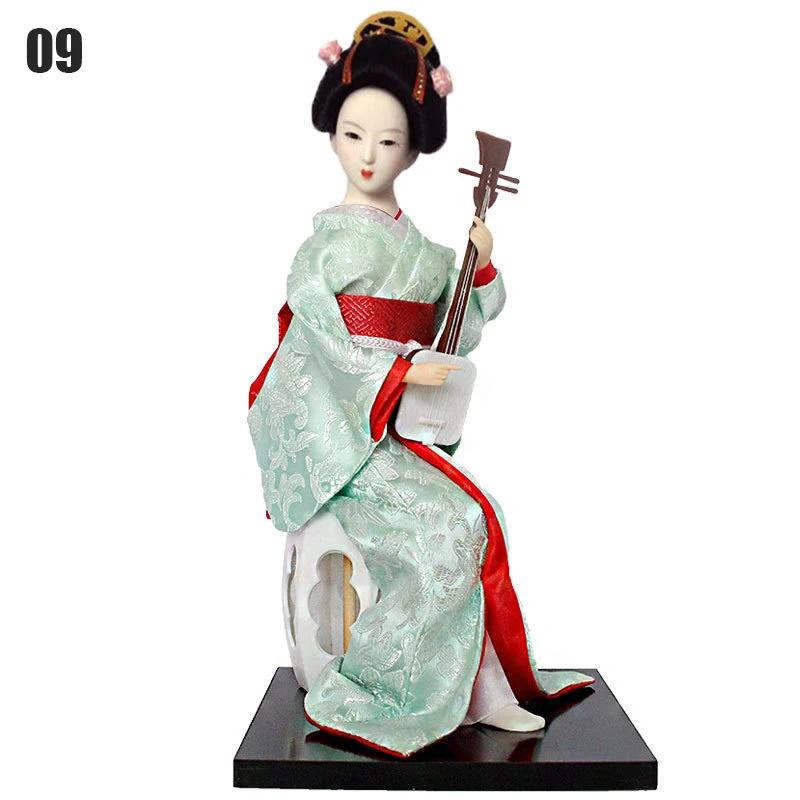 Japanese Geisha Doll Asian Handmade Crafts Kimono Doll Home Table Decor Miniature Figurines Sculpture Collection Gift Creative