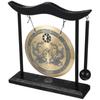 Gong With Mallet Antique Ornament Chinese Style Copper Gong Handicraft Decoration - dd