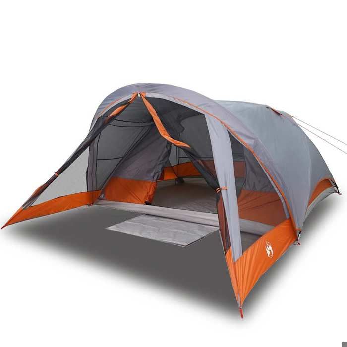 VidaXL Tente de cabine familiale 6 personnes gris imperméable, tente, abri de camping, abri de jardin, tente de camping, 94748